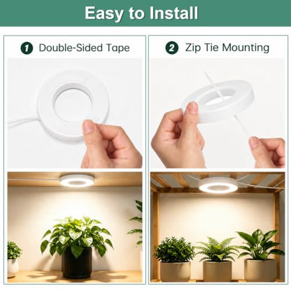 LORDEM Grow Lights for Indoor Plants,Ceiling Full Spectrum Plant Light 5V - size: 3.54in-1 Head