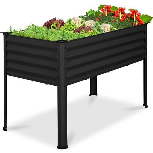 Best Choice Products 48x24x30in Galvanized Raised Garden Bed, Metal Elevated Planter Box, Vegetable Garden for Backyard, Patio, Balcony, 100% Non Toxic Materials - Black - color: Black, size: 48x24x30in