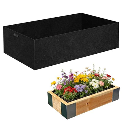 CIEOVO Raised Garden Bed Liner Thick Fabric Raised Garden Bed Breathable Drainage Rectangle Grow Bags with Handles Fabric Garden Bed for Outdoor Raised Garden Beds Holds Soil, 4 x 2 x 1ft
