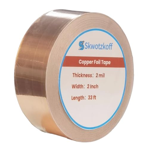 Double-Sided Conductive Copper Foil Tape 2" x 33Ft, 2 Mil，1-Pack - size: 1.97 Inch*2mil*32.8 FT
