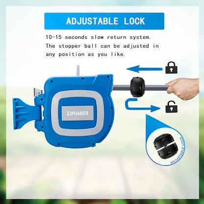 1/2 inch 100FT Retractable Garden Hose Reel Tool - color: Blue