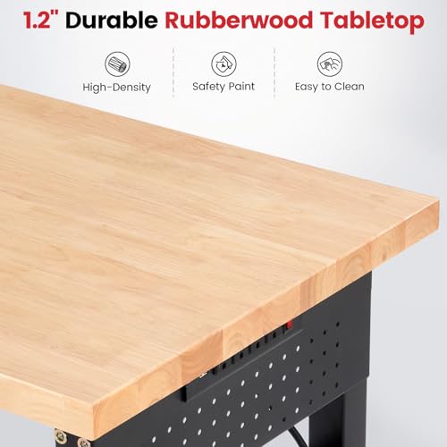 ENJOYWOOD 84" Heavy Duty Workbench, 5000 LBS Capacity Adjustable Height - size: 84" Standard