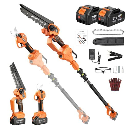 4-in-1 Cordless Brushless Mini Chainsaw for Tree Trimming, 8 inch