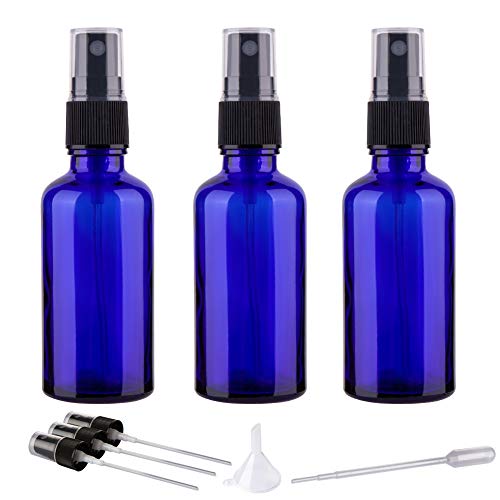 Hydior 2oz Glass Spray Bottles For Essential Oils, Blue, 3 Pack - color: Black Blue