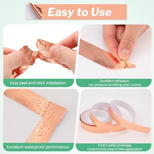2 Pcs Copper Tape for Slugs and Snails, 1 Inch X 66 ft - size: 1 Inch x 66 ft