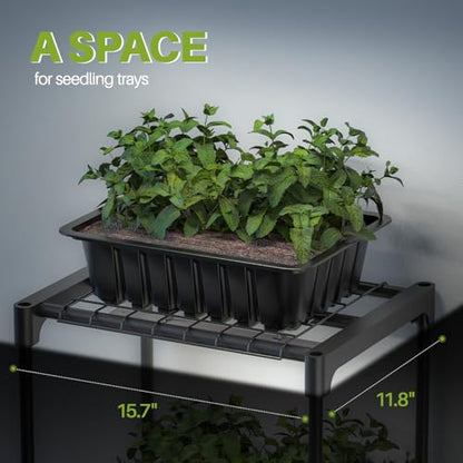 5-Tier Indoor Plant Shelf with Grow Lights, 11.8x15.7x59 - size: plant shelf with light -11.8×15.7×59inch