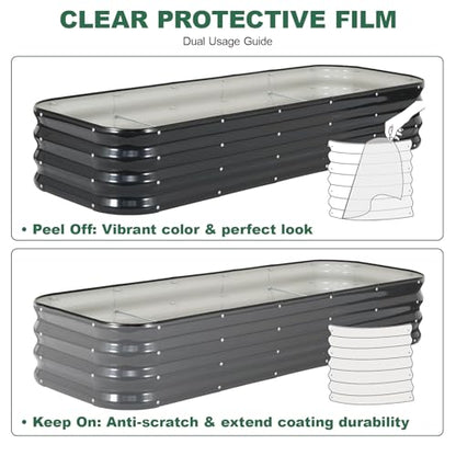 4 in 1 Galvanized Raised Garden Bed, 6x2x1ft, 2Pack, Grey - color: Gray, size: 6x2x1ft (2packs)