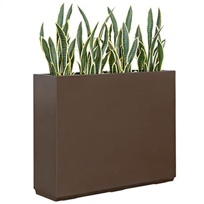 Wallowa 38Lx10Wx30H Rust-Resistant Metallic Heavy Planter Box - color: Espresso