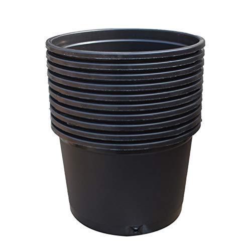 Nursery Pot 1 Gallon 1 Gal 2 Gal 3 Gal 5 Gal 7 Gal 10 Gal 15 Gal Nursery Container Injection Molded Pot Fit for Plants Soil Growers or Hydroponics (10,2 Gallon Short) - size: 2 Gallon Short