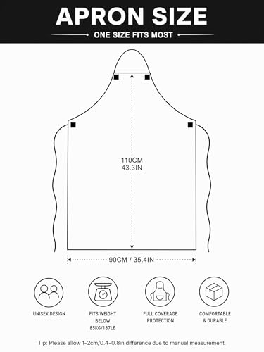 Molaxhome TPU Waterproof Apron Oil-resistant Chef Apron for Unisex Kitchen - color: Yellow