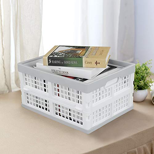 Vababa 3-Pack Plastic Stackable Collapsible Storage Crate, 15 L - size: 15 L