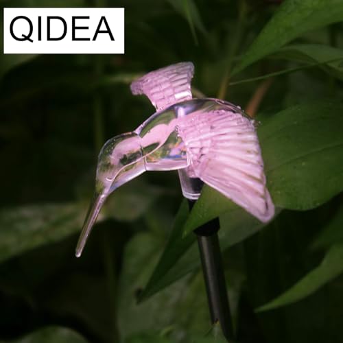 QIDEA Outdoor Solar Hummingbird Garden Stake Light for Outside Yard Decor