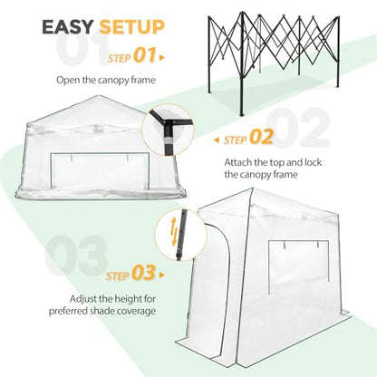 EAGLE PEAK 9x4 Easy Setup Pop Up Greenhouse, Lean-to Design, Clear/White - color: Clear/White, size: 9x4