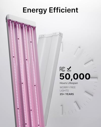 Sunco 4 Pack 4FT Full Spectrum LED Grow Lights, 80W, Super Bright