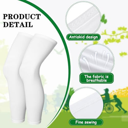 Skylety Compression Leg Sleeves Men Women - color: White, size: Large