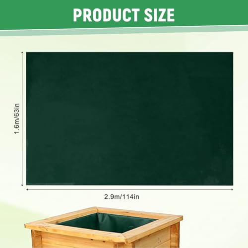 63×114 Inch Raised Garden Bed Liner, Heavy Duty Green Planter Fabric Liner - color: Green