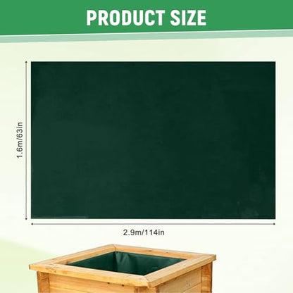 63×114 Inch Raised Garden Bed Liner, Heavy Duty Green Planter Fabric Liner - color: Green