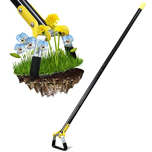 Garden Hoe for Weeding - Sharp Push Pull Blade,Stainless Steel Stirrup Weeder Hoe, 30-54 Inch Adjustable, Stand Up Loop Weed Hoe Tool for Women Seniors - size: 4.5ft