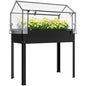 Outsunny Raised Garden Bed with Flip-Up Cover, 39.4"x18.9"x48.8", Black - color: Black