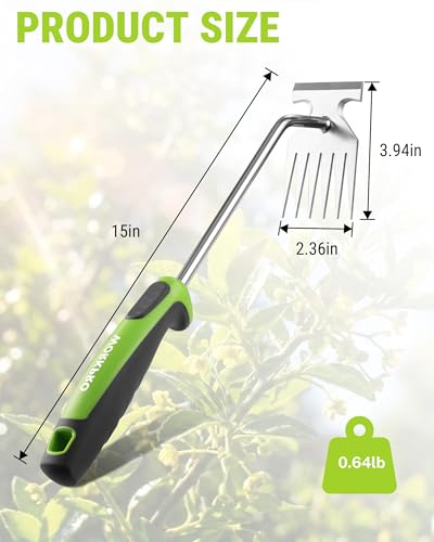WORKPRO 15-Inch 6-Tine Weed Puller Tool for Deep Root Removal