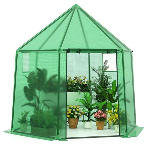 HAPPYGRILL Greenhouses for Outdoors, Portable Greenhouse with PE Cover