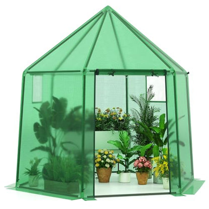 HAPPYGRILL Greenhouses for Outdoors, Portable Greenhouse with PE Cover