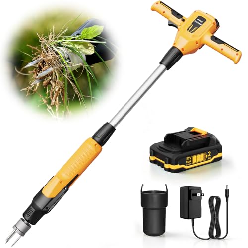 Weed Puller Tool, 21V Powerful Garden Tools Electric Weeder Tool, Yellow - color: Yellow