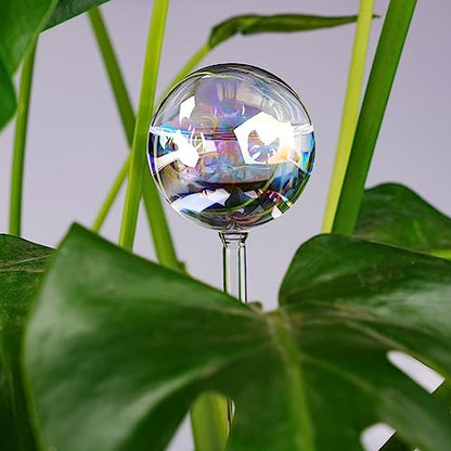 Tomorotec 4Pcs Rainbow Glass Plant Watering Globes, Self Watering Spikes - color: Iridescent 4-Pack