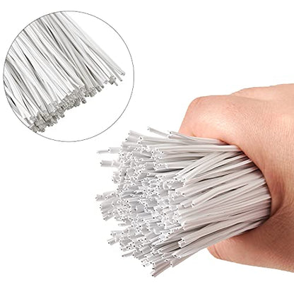 300 pcs 5 inches White Plastic Twist Ties, Cable Ties, for Bags, Gardening Tools - color: White