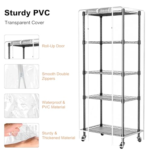 Mini 5-Tier Greenhouse for Indoor, 23.2" L×13.4" W×61.4" H