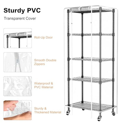 Mini 5-Tier Greenhouse for Indoor, 23.2" L×13.4" W×61.4" H