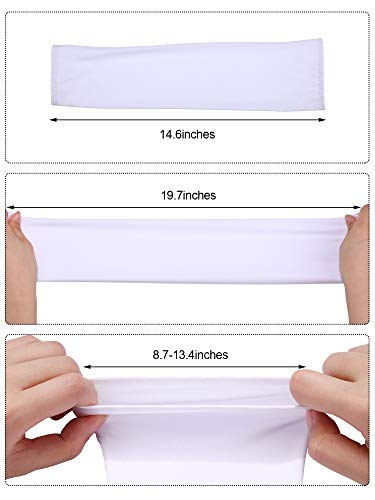 Mudder 9 Pairs UV Protection Arm Sleeves Cooling Ice Silk Sun Sleeves - color: White