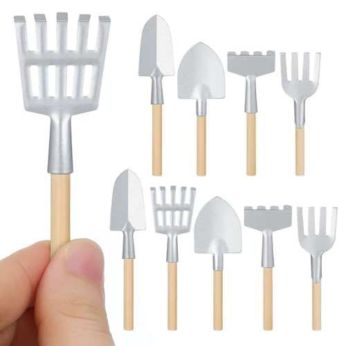 Mini Garden Shovels Set 10 Pcs Small Gardening Tools Multi-Function Trowels for Bonsai, Flower Planting and Garden Decoration