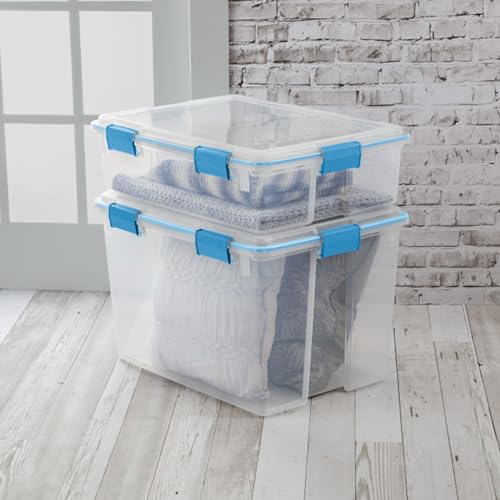 Sterilite Gasket Storage Box with Lids for Home & Office, 80 Quart, 16-Pack - size: 80 Quart, style: 16 Pack