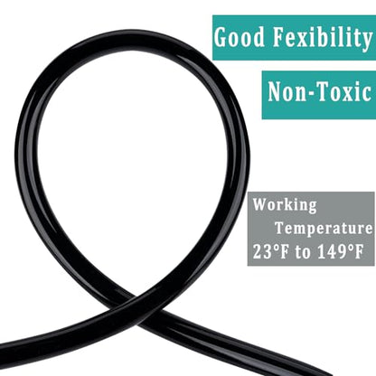 Black Vinyl Tubing 1/2” id - 10 Ft PVC Flexible Plastic Irrigation Hose - size: ID 1/2 INCH, style: 10 Feet