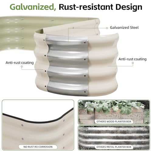 4-in-1 Modular Raised Garden Bed-5x3x1ft Adjustable in 4 Sizes - color: White, size: 5×3×1FT