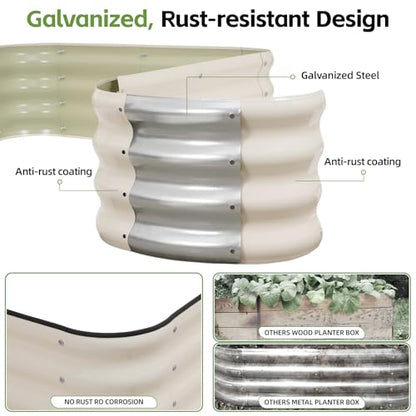 4-in-1 Modular Raised Garden Bed-5x3x1ft Adjustable in 4 Sizes - color: White, size: 5×3×1FT