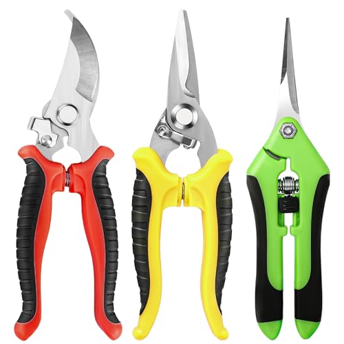 EWPJDK 3 Pack Garden Pruning Shears Scissors Clippers (Multicolor) - style: Multicolor