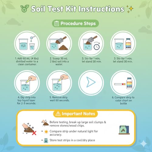 Med Lab Soil Test Kit, 2-in-1 Soil Nitrogen & PH Test Strips