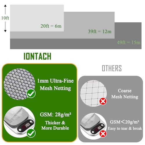 IONTACH 10 X 39 Ft Mosquito Netting for Garden Patio, Green - color: Green, size: 10 X 39ft