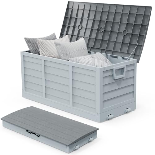 VINGLI 75 Gallon collapsible Outdoor Storage Box - color: Grey
