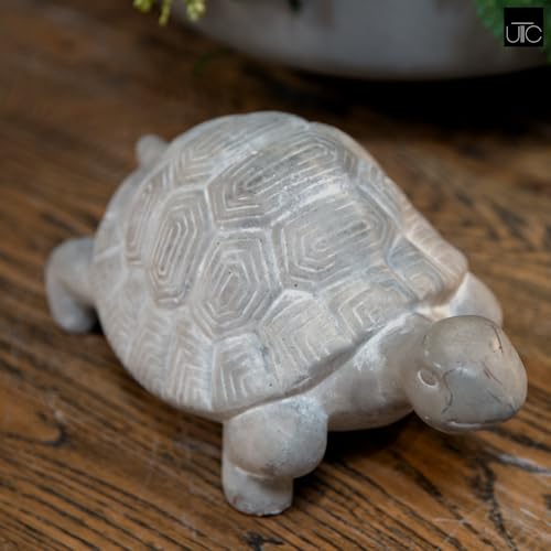 Terracotta Turtle Figurine, Gray Concrete Finish (11.75 X 6.75 X 5.75 In.) - size: 11.75"x6.75"x5.75"H