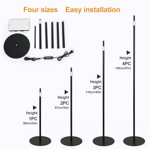FECiDA 76" Floor Lamp Grow Light with Stable Base for Tall Indoor Plants - size: FloorLamp-1Head-25W-Timer