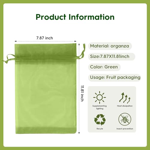 100 PCS 8"x12" Fruit Protection Bags, Reusable Fruit Tree Netting Bags