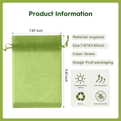 100 PCS 8"x12" Fruit Protection Bags, Reusable Fruit Tree Netting Bags