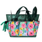Waterproof Garden Tool Bag, 600D Oxford Portable Gardening Tote with Handle & Multi Pockets, Ideal Gifts for Parents Women (Green, Tools Not Included) - color: Green