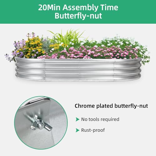 Gartist 2 pcs 4×2×1 ft Raised Garden Bed for Outdoor, Easy Assembly Galvanized Planter Box for Vegetables, Flowers & Herbs - size: 4×2×1ft 2pcs