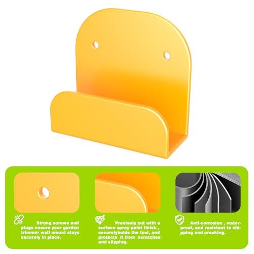 Leaf Blower Rack, Wall-Mounted Tool Hanger Compatible with DCBL722, Hedge Trimmers, Grass Trimmers, Garden Power Tools & Garage Organization, 2 Pack - color: Yellow-2 Pack