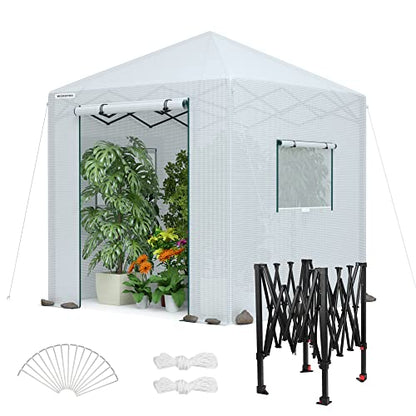 WORKPRO 94”x 94”x 99” Pop-up Greenhouse for Outdoors - style: 94" L x94" W x99" H pop up greenhouse(large)