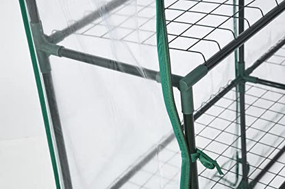 Miracle-Gro Walk-in Greenhouse, Removable Shelves, Transparent, 4'8" Square - size: 4'8" x 4'8" x 6'5" - Translucent